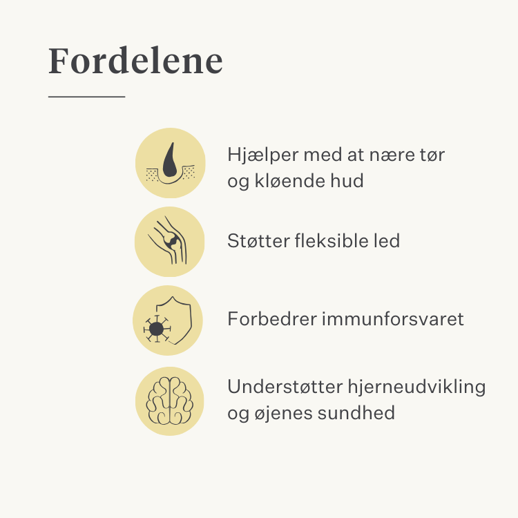 hund, hvalp, lakseolie, omega-3, kløende hud, tør hud, led, immunitet, supplement, kosttilskud | localization: DA