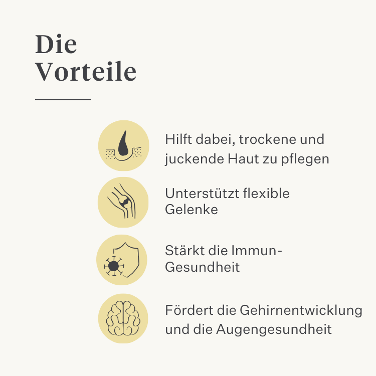 Hund, Welpe, Lachsöl, Omega-3, juckende Haut, trockene Haut, Gelenke, Immunität, Ergänzung, Nahrungsergänzungsmittel | localization: DE