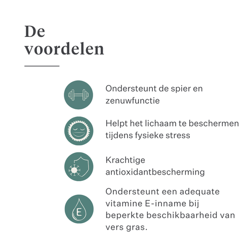 Vloeibaar vitamine E-supplement voor paarden, ondersteunt spierfunctie, zenuwgezondheid en antioxidatieve bescherming, hoog biobeschikbare vloeibare formule met natuurlijke ingrediënten. | localization: NL