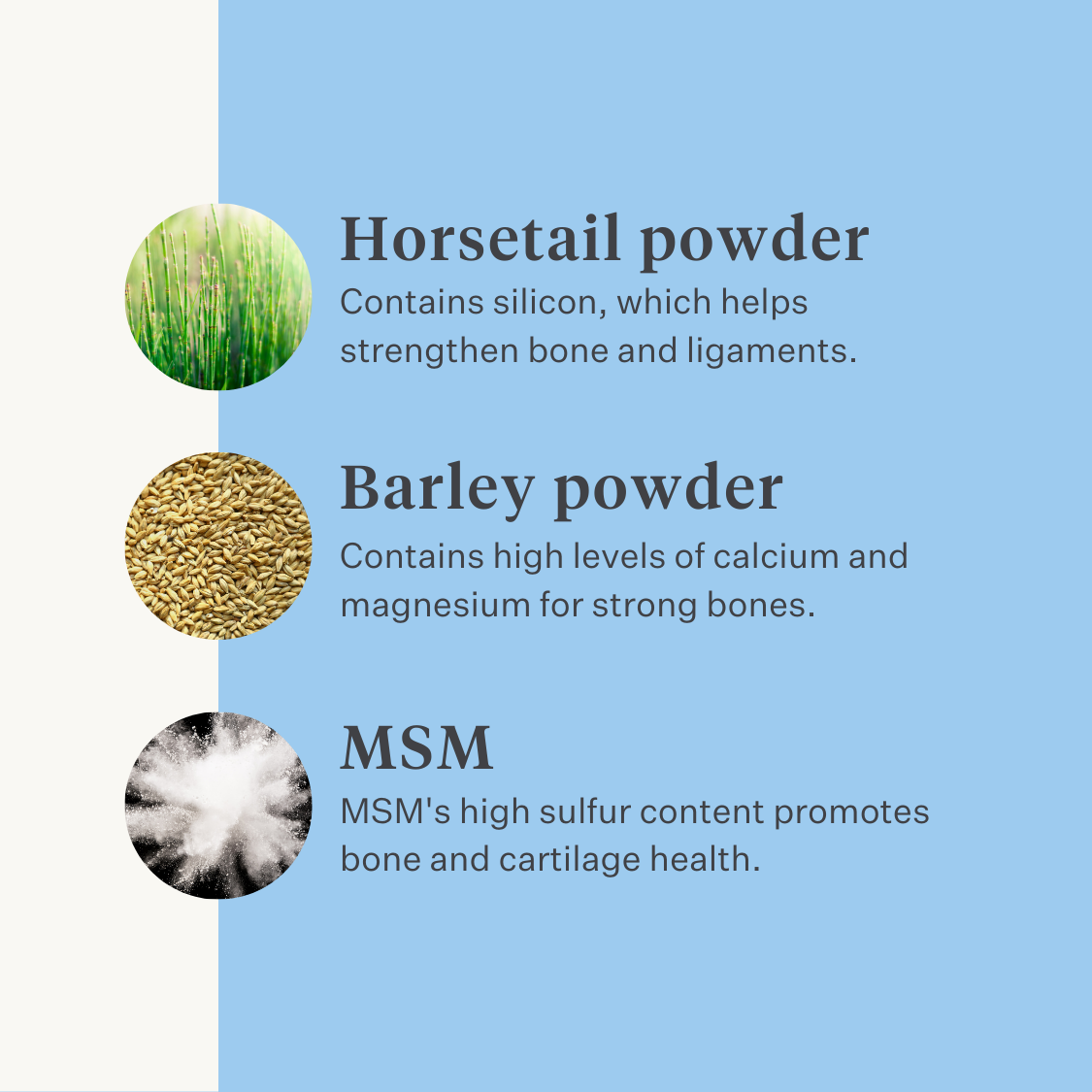 Natural supplement horse pony joints ligaments tendons muscles | localization: EN