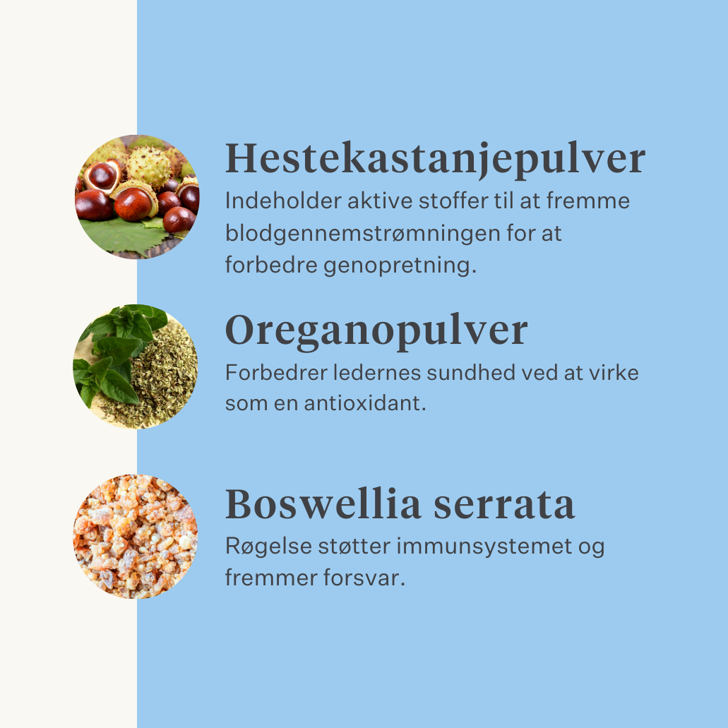 naturligt tilskud hest pony led ledbånd sener muskler | localization: DA
