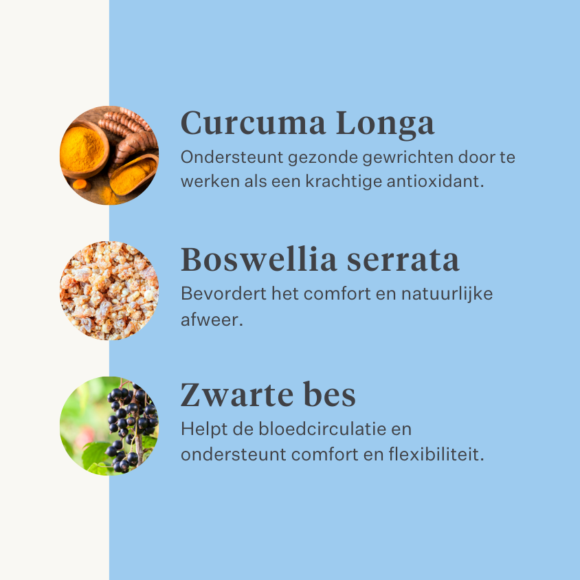 Natuurlijk supplement hond puppy gewrichten ligamenten pezen spieren | localization: NL