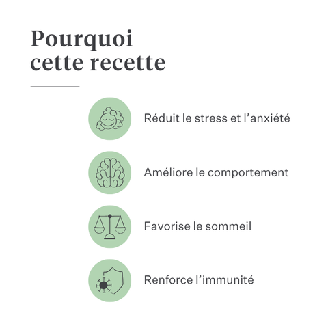 Imby Calm & Chill complément pour chiens, soutient le calme et l’équilibre émotionnel, aide les chiens à se détendre sans altérer leur personnalité, soutient le système nerveux en période de stress, formule hypoallergénique adaptée à un usage quotidien, aide à gérer le bruit, les voyages et les changements. | localization: FR