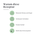 Imby Calm & Chill Ergänzungsfuttermittel für Hunde, unterstützt ruhiges Verhalten und emotionale Balance, hilft Hunden sich zu entspannen ohne ihre Persönlichkeit zu verändern, unterstützt das Nervensystem bei Stress, hypoallergene Formel für den täglichen Gebrauch geeignet, hilft bei Lärm, Reisen und Veränderungen. | localization: DE