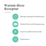 Imby Bed Time beruhigende Snacks für Hunde, pflanzliche Kekse mit Kamille und Kurkuma, unterstützen Entspannung und ruhiges Verhalten, helfen Hunde zu beruhigen und die Gelenkgesundheit zu unterstützen, natürlicher Abend-Snack für eine ruhige Nacht, sehr schmackhafter Snack. | localization: DE