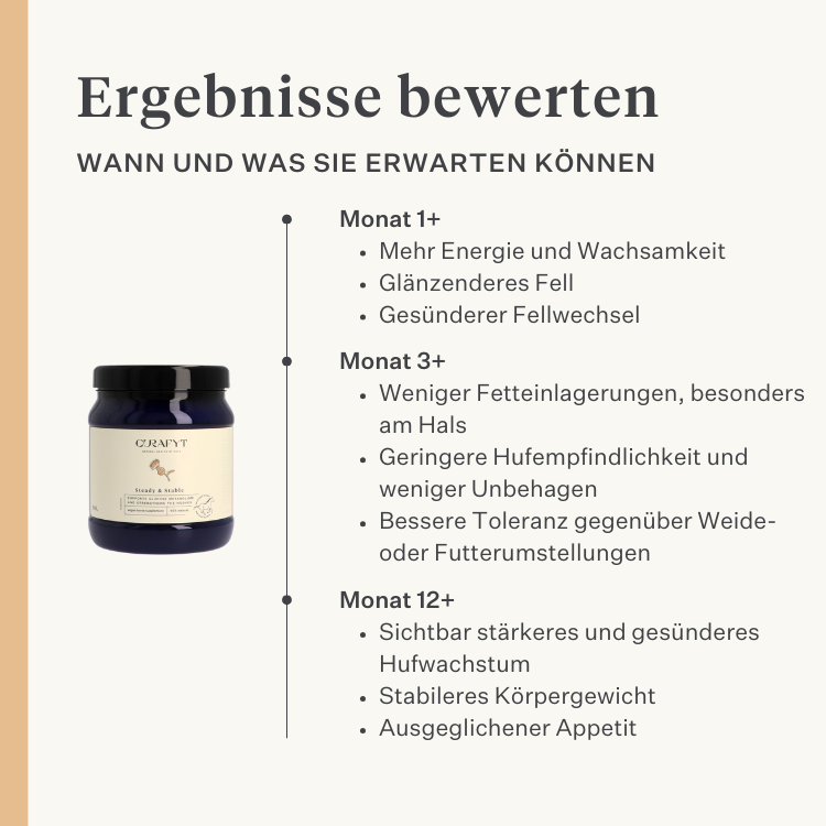 Steady&Stable Curafyt Ergänzung für Pferde und Ponys, Hufrehe, empfindliche Hufe, Insulin, Glukose, PPID, Cushing-Syndrom | localization: DE