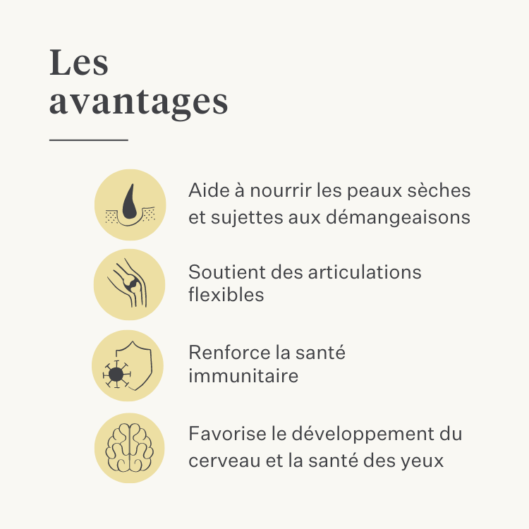 chien, chiot, huile de saumon, oméga-3, peau qui gratte, peau sèche, articulations, immunité, supplément, complément alimentaire | localization: FR