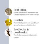 Imby Probiotics supplement voor honden, ondersteunt de darmgezondheid en een gebalanceerd microbioom, helpt bij het bevorderen van stevige en gezonde ontlasting, ondersteunt het spijsverteringscomfort en de regelmaat, hypoallergene formule geschikt voor dagelijks gebruik, helpt de darmweerbaarheid te behouden bij stress of voerveranderingen. | localization: NL