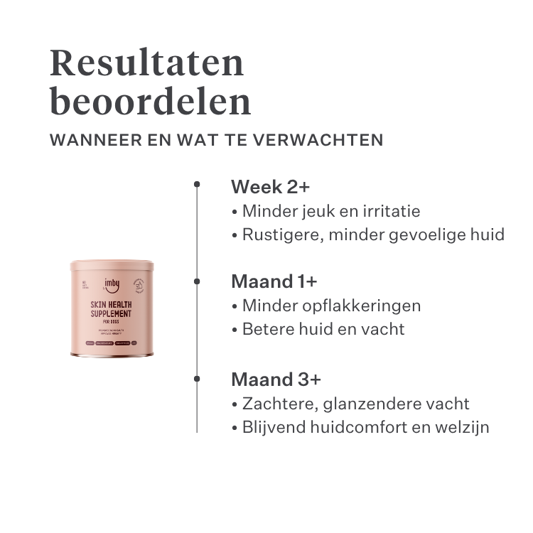 Imby Skin Health supplement voor honden, ondersteunt de algemene gezondheid en dagelijkse vitaliteit, helpt het immuunsysteem en een gezonde huid en vacht te behouden, vult voedingshiaten in de dagelijkse voeding aan, uitgebalanceerde formule ontwikkeld door dierenartsen geschikt voor dagelijks gebruik. | localization: NL