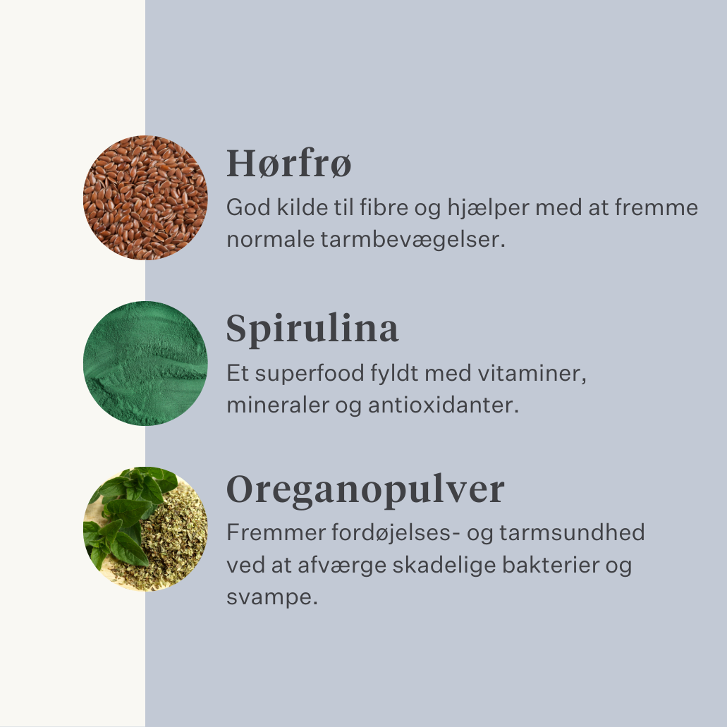 hest pony tarm kolik gas mave mavesår probiotika præbiotika hørfrø diarré vandig afføring blød afføring  | localization: DA