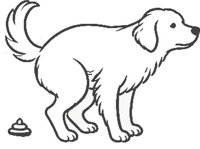 Illustration of a dog doing its business